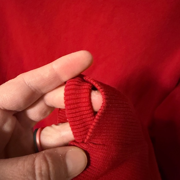 Athleta Vibrant Red Cowl Neck Sweatshirt - Picture 4 of 5